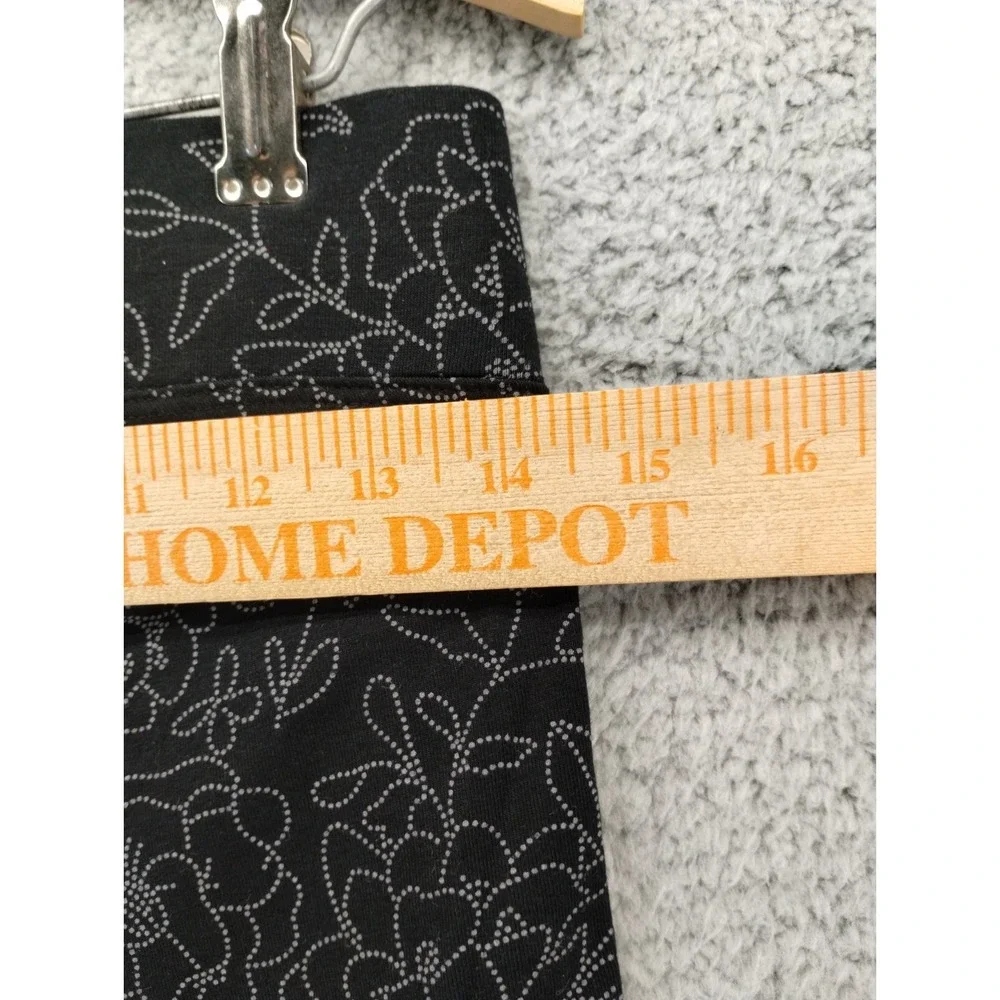 Sonoma Leggings Womens Small Black Floral Mid‎ Rise Non-see-through NWT